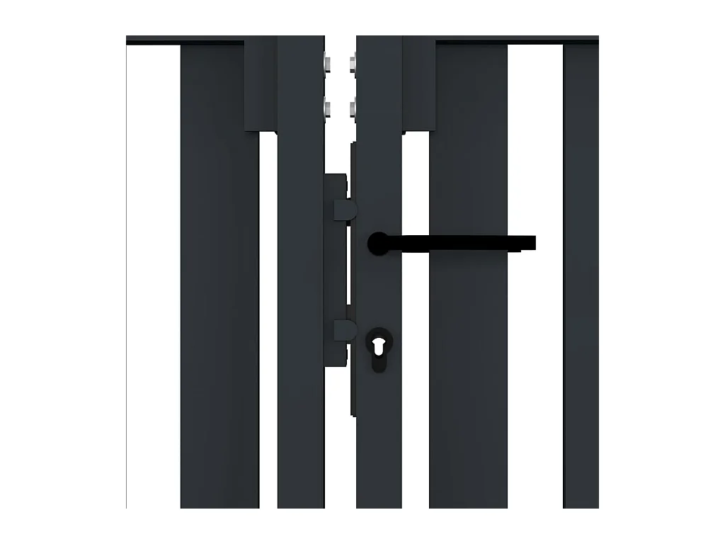 Puerta de valla de doble hoja de acero 306 x 150 cm color antracita
