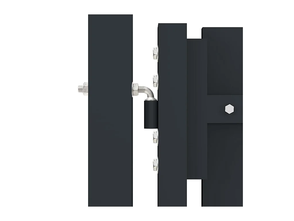 Puerta de valla de doble hoja de acero 306 x 150 cm color antracita