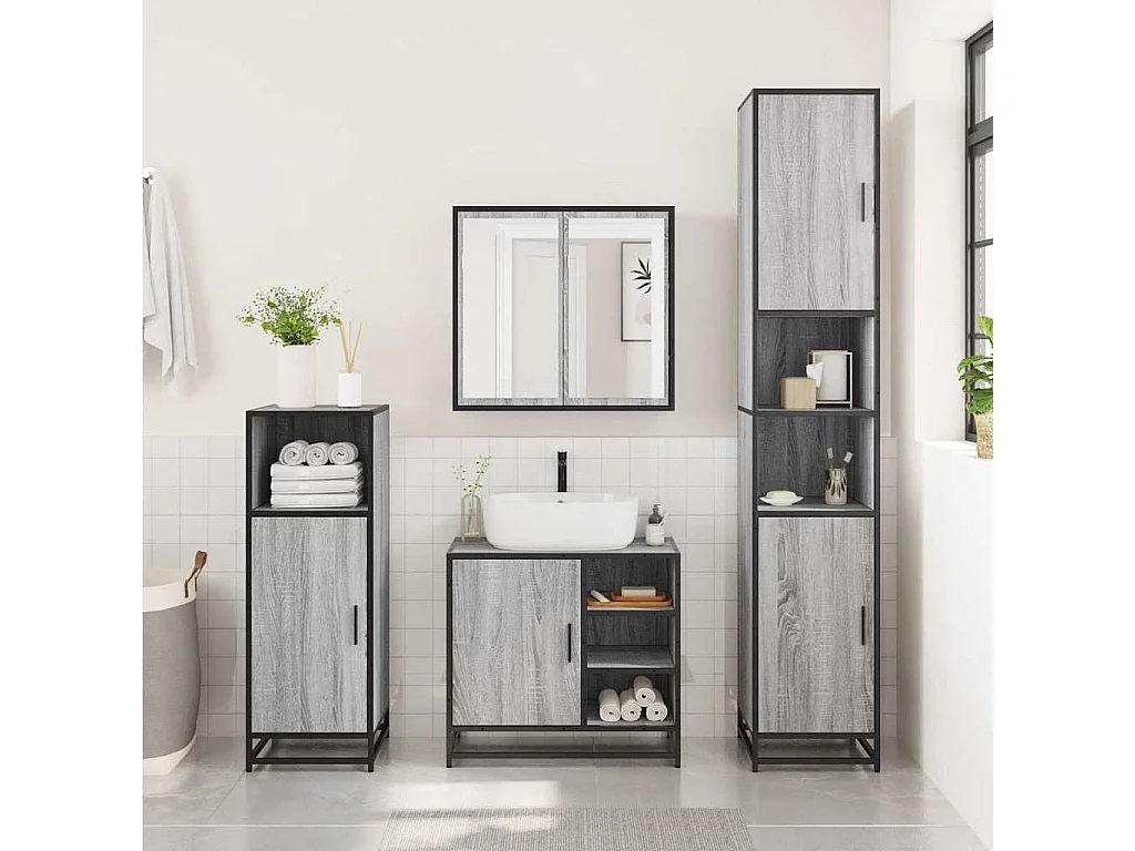 Juego de muebles de baño de 3 piezas Sonoma Grey