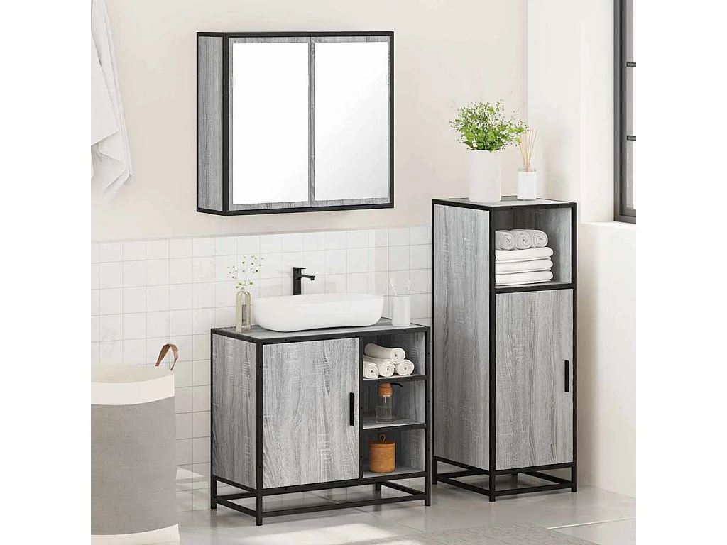 Juego de muebles de baño de 3 piezas Sonoma Grey