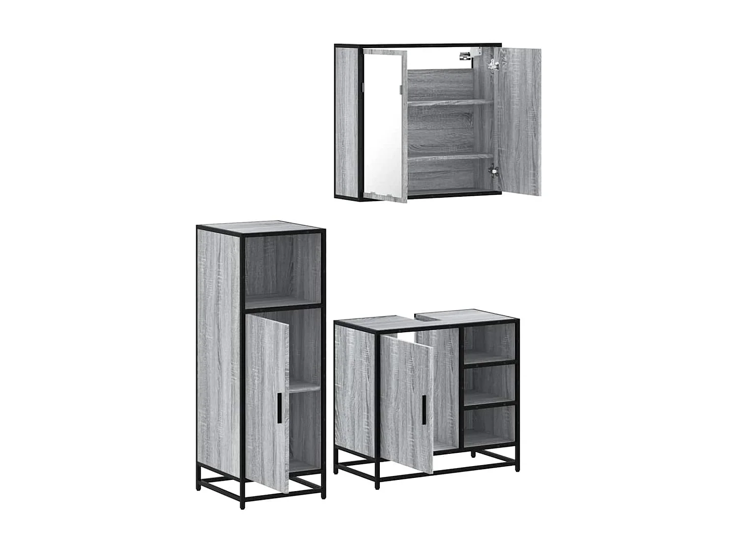Juego de muebles de baño de 3 piezas Sonoma Grey