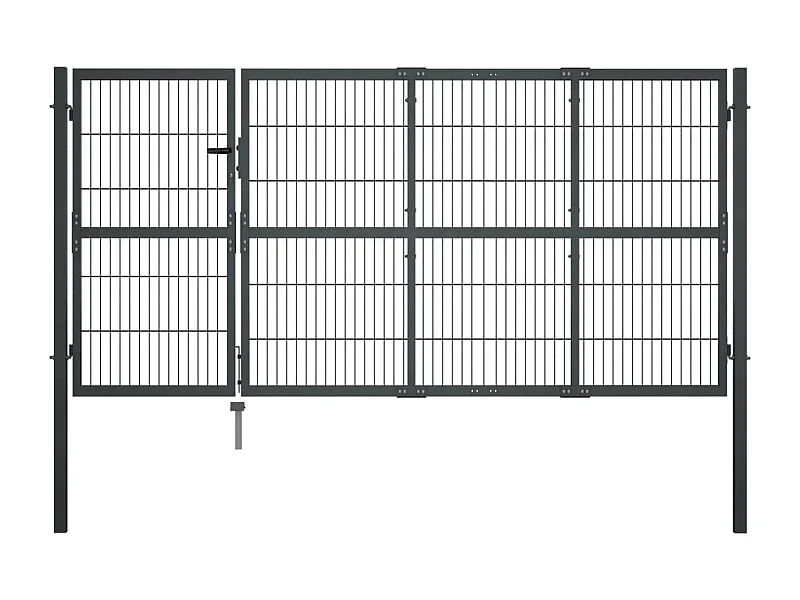 Tor mit Pfosten Stahl 350 x 120 cm Anthrazit