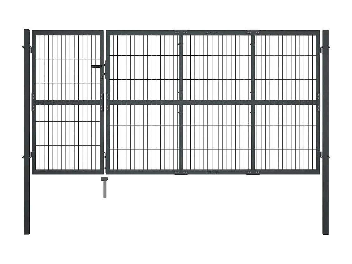 Portillon avec poteaux Acier 350 x 120 cm Anthracite