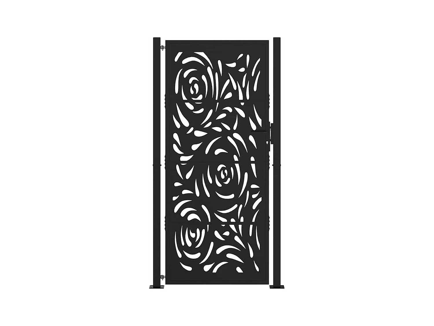 Zwarte tuinpoort 105x205 cm staal vlamdesign