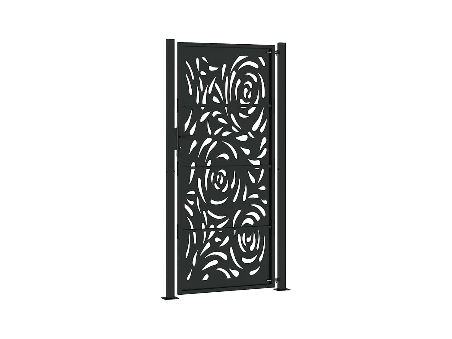 Zwarte tuinpoort 105x205 cm staal vlamdesign