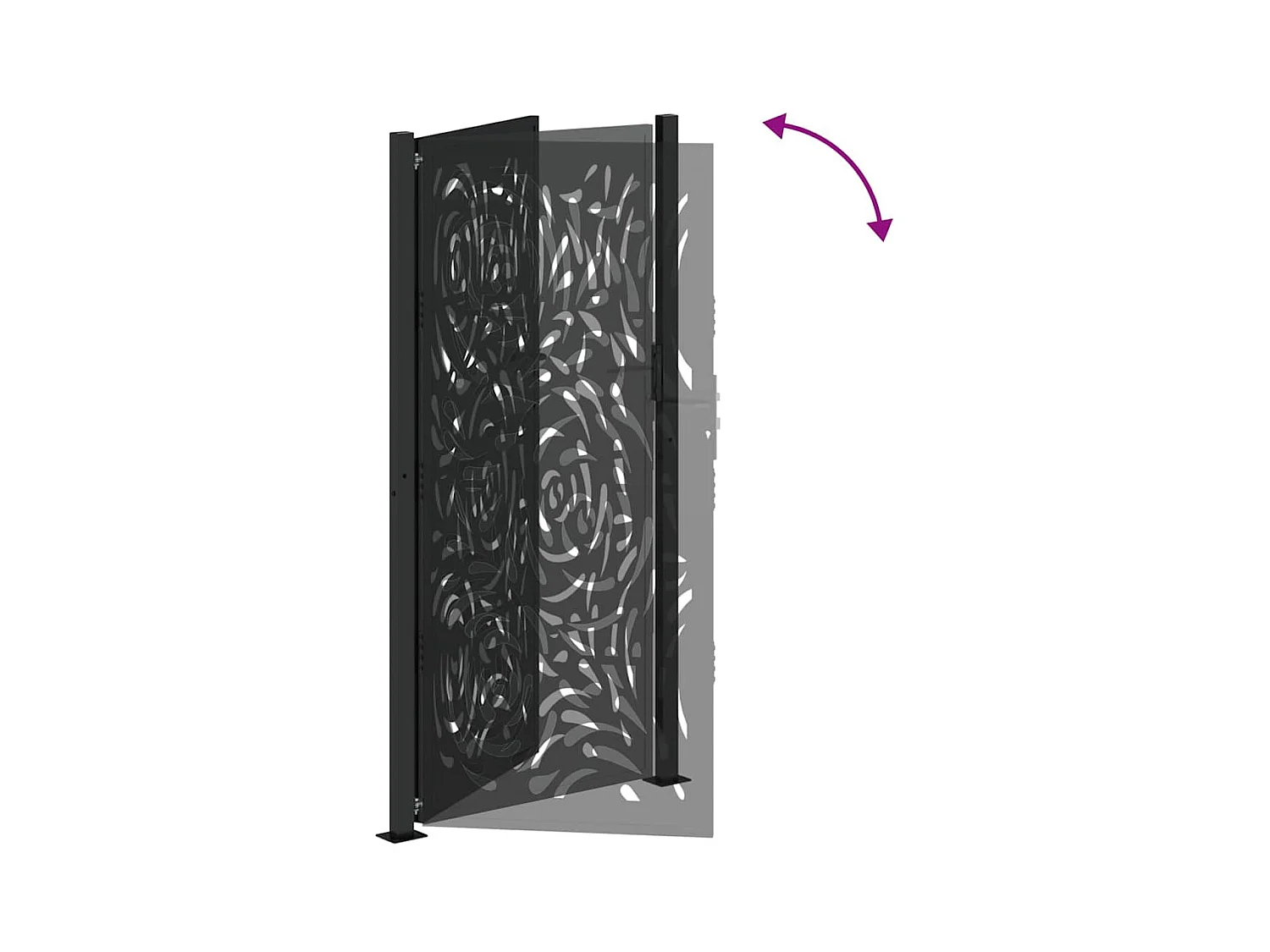 Zwarte tuinpoort 105x205 cm staal vlamdesign