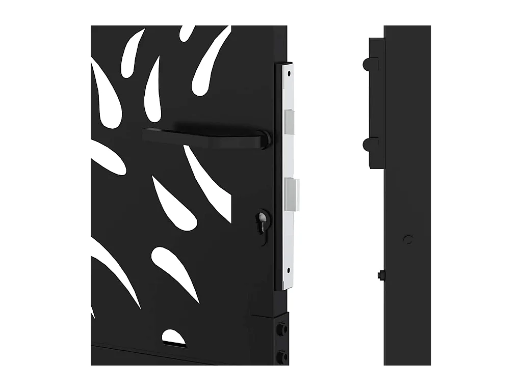 Zwarte tuinpoort 105x205 cm staal vlamdesign