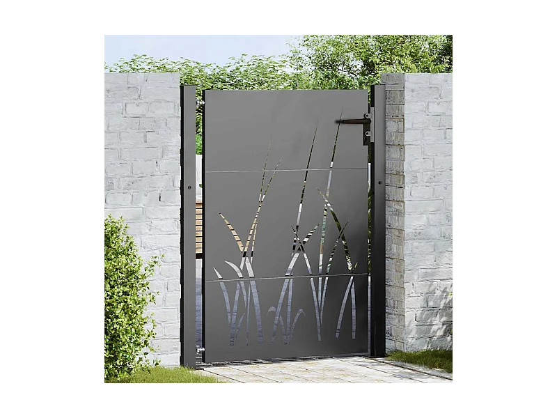 Porte de Jardin Noir 105 x 125 cm Acier peint par poudre