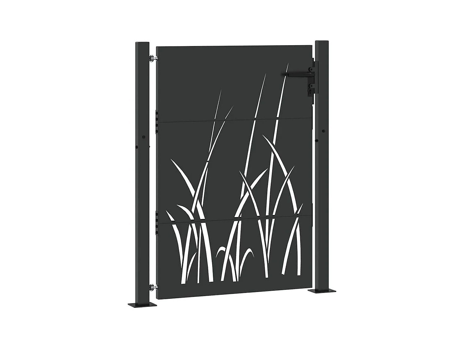 Cancello da giardino nero 105 x 125 cm in acciaio verniciato a polvere