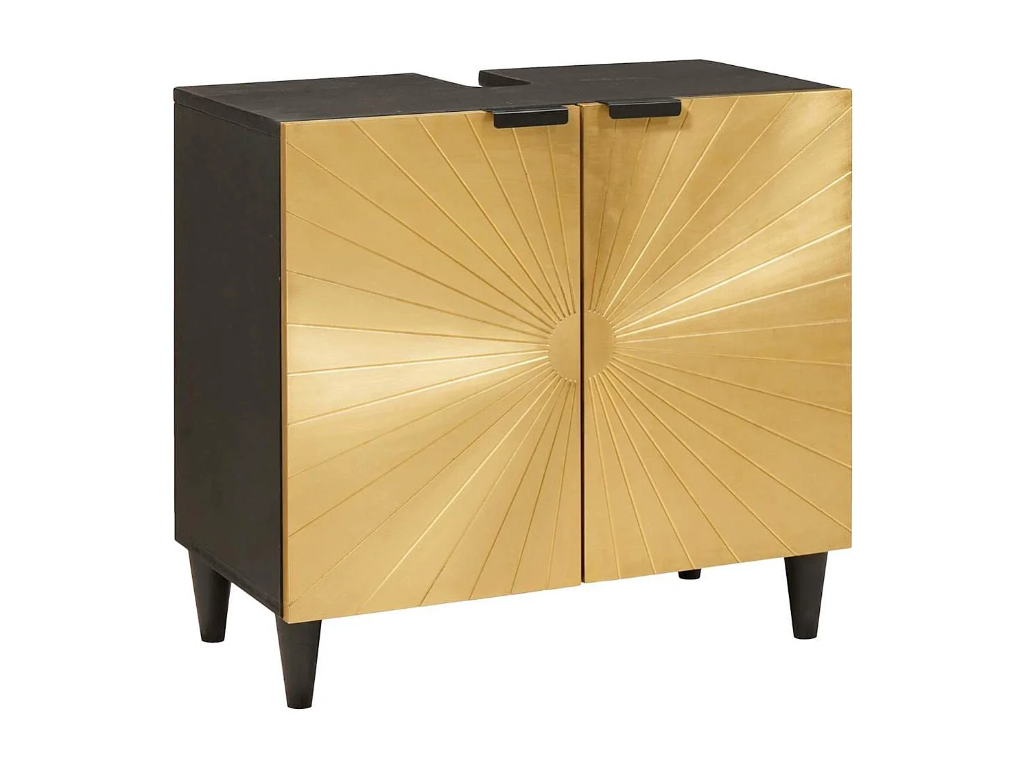 3-teilige Badezimmermöbel-Sets in Schwarz und Gold