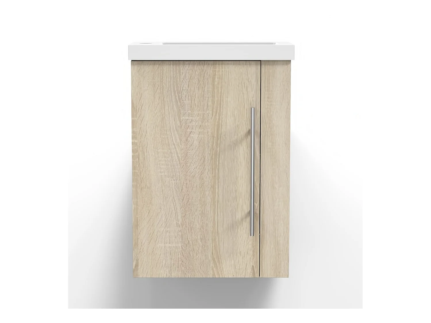 AICA Ensemble meuble Salle de Bain 44x23x60cm avec vasque + une porte, MDF, Chêne
