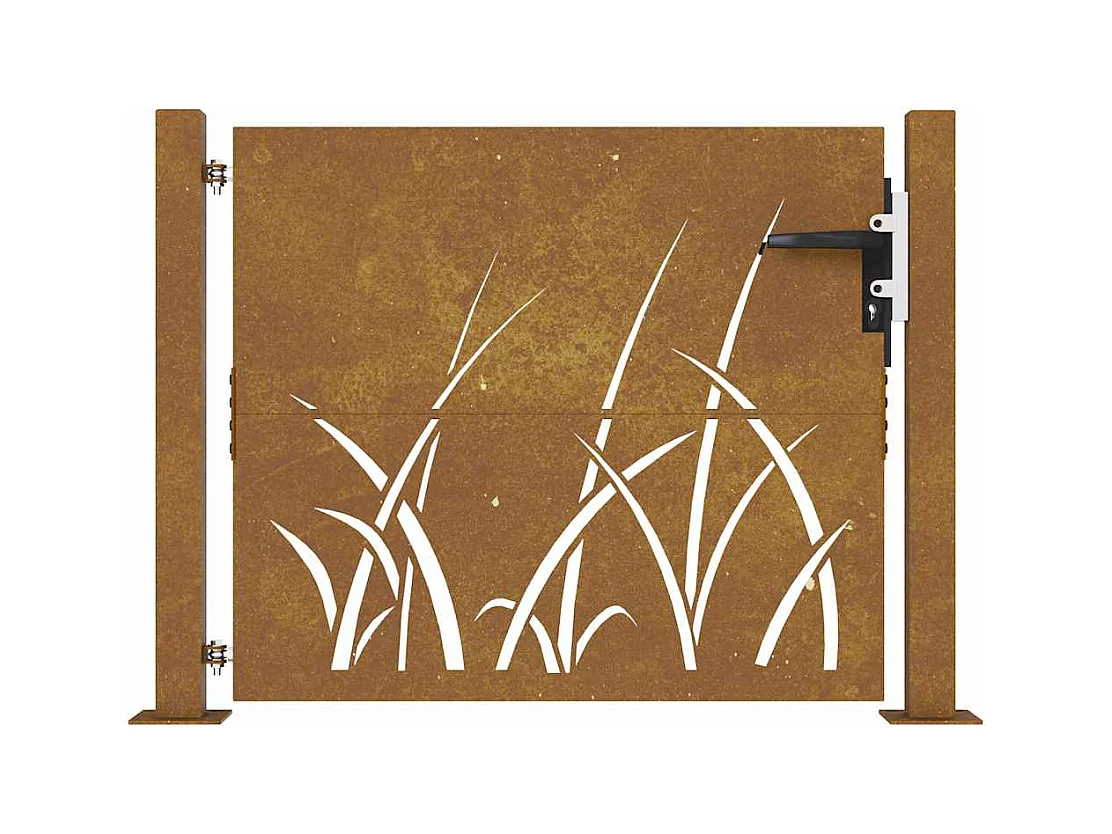 Tuinpoort 105x105 cm cortenstaal grasdesign