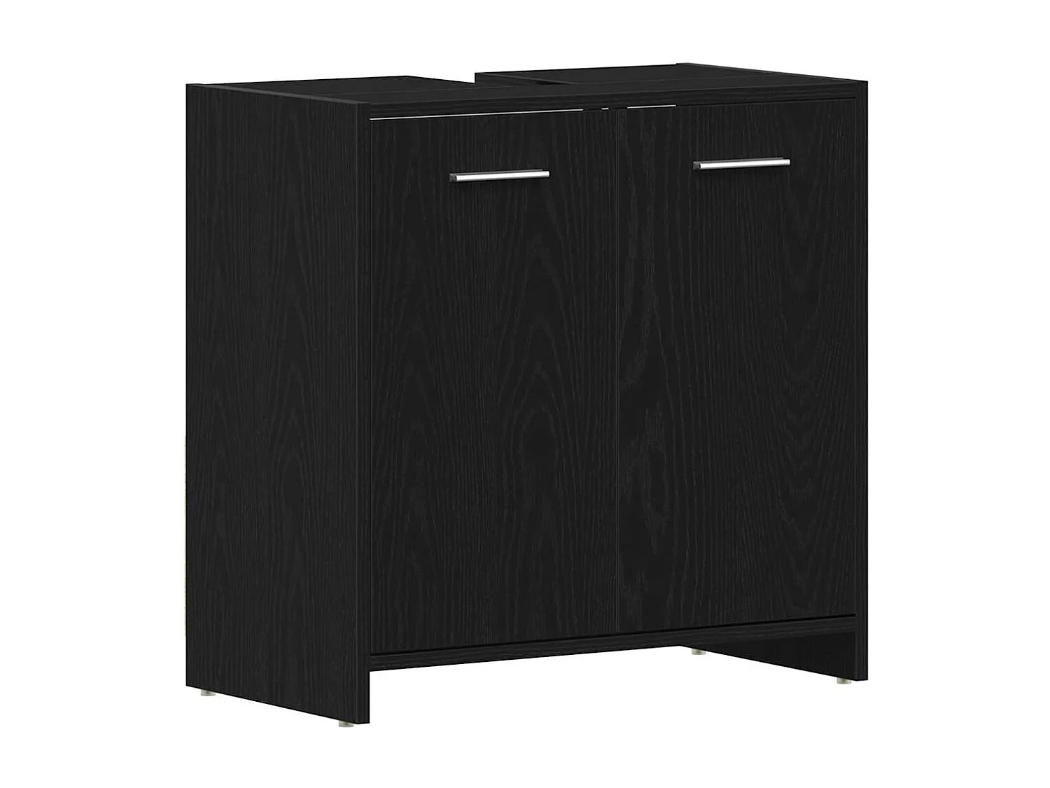 Zwarte eikenhouten wastafelkast 60x33x60 cm