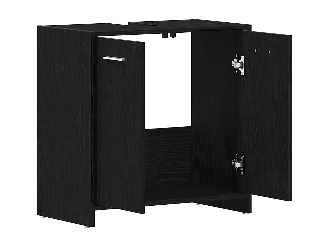 Armoire lavabo de salle de bain chêne noir 60x33x60 cm