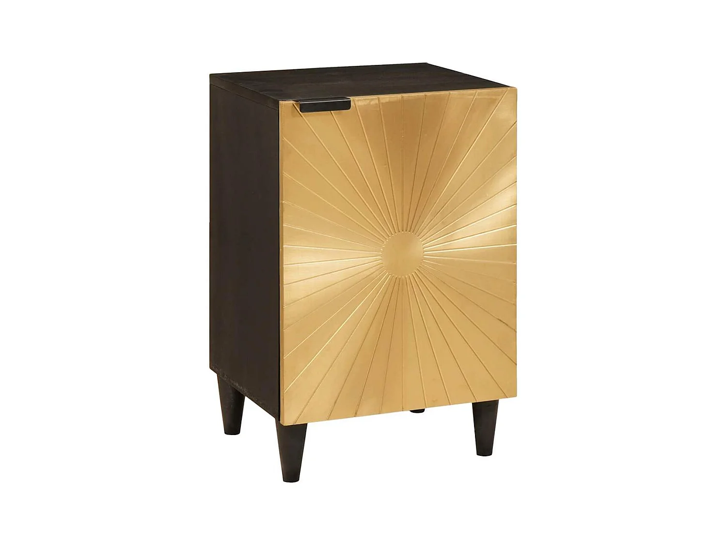 Badezimmerschrank mit Tür Schwarz und Gold 38 x 33 x 58 cm