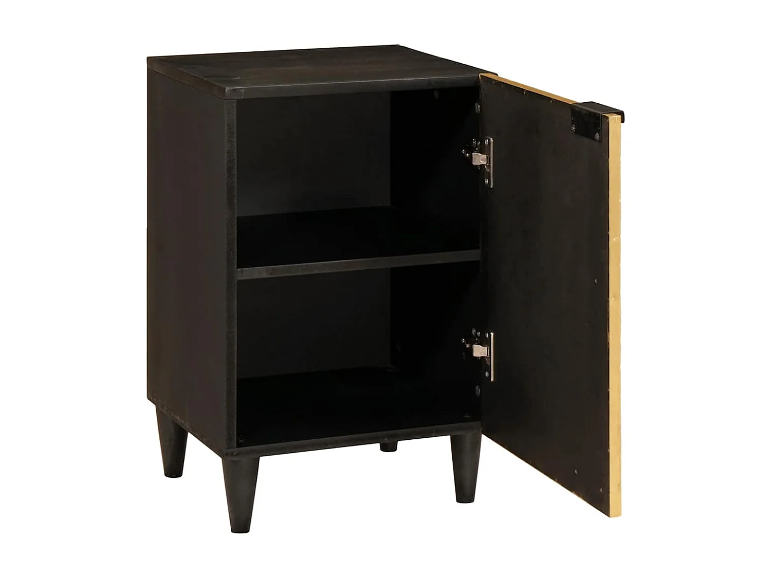 Badezimmerschrank mit Tür Schwarz und Gold 38 x 33 x 58 cm