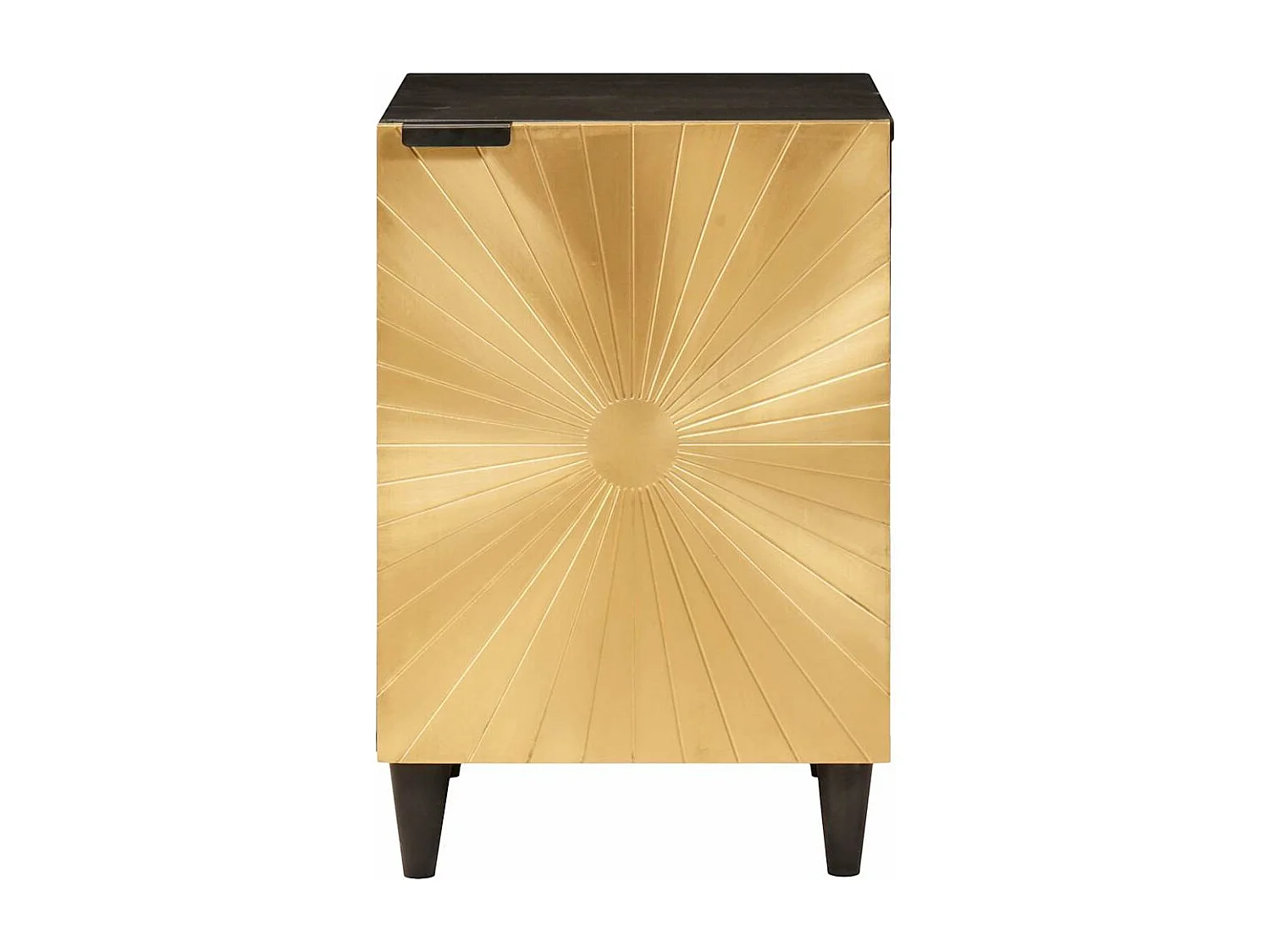 Badezimmerschrank mit Tür Schwarz und Gold 38 x 33 x 58 cm