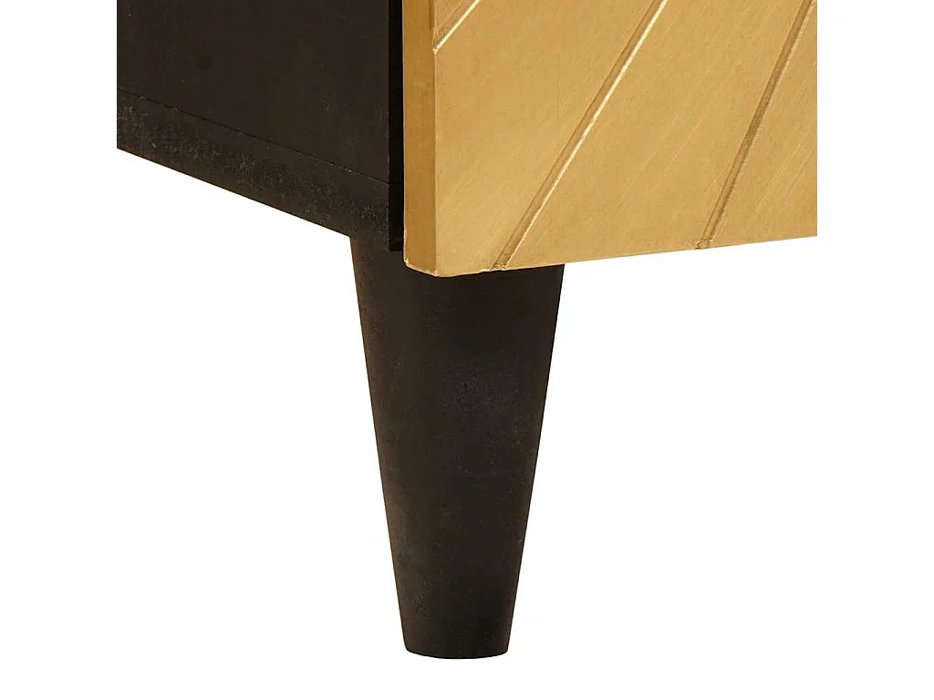 Badezimmerschrank mit Tür Schwarz und Gold 38 x 33 x 58 cm