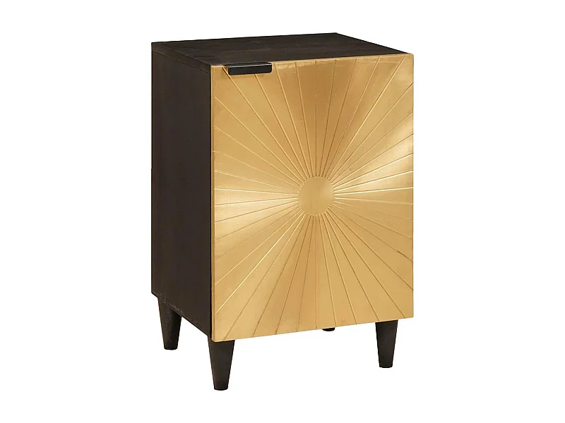 Badezimmerschrank mit Tür Schwarz und Gold 38 x 33 x 58 cm