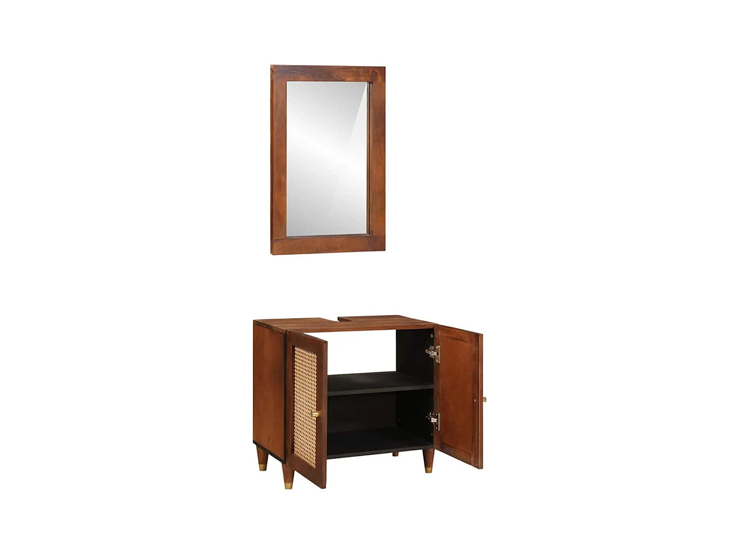 Badkamermeubelset 2 stuks 62 x 33 x 58 cm Massief mangohout