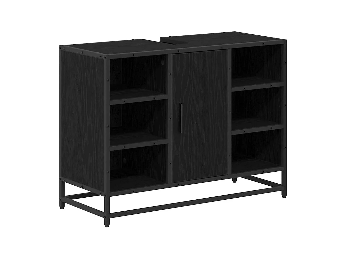 Meuble de Lavabo de Salle de Bain Chêne noir 80 x 33 x 60 cm