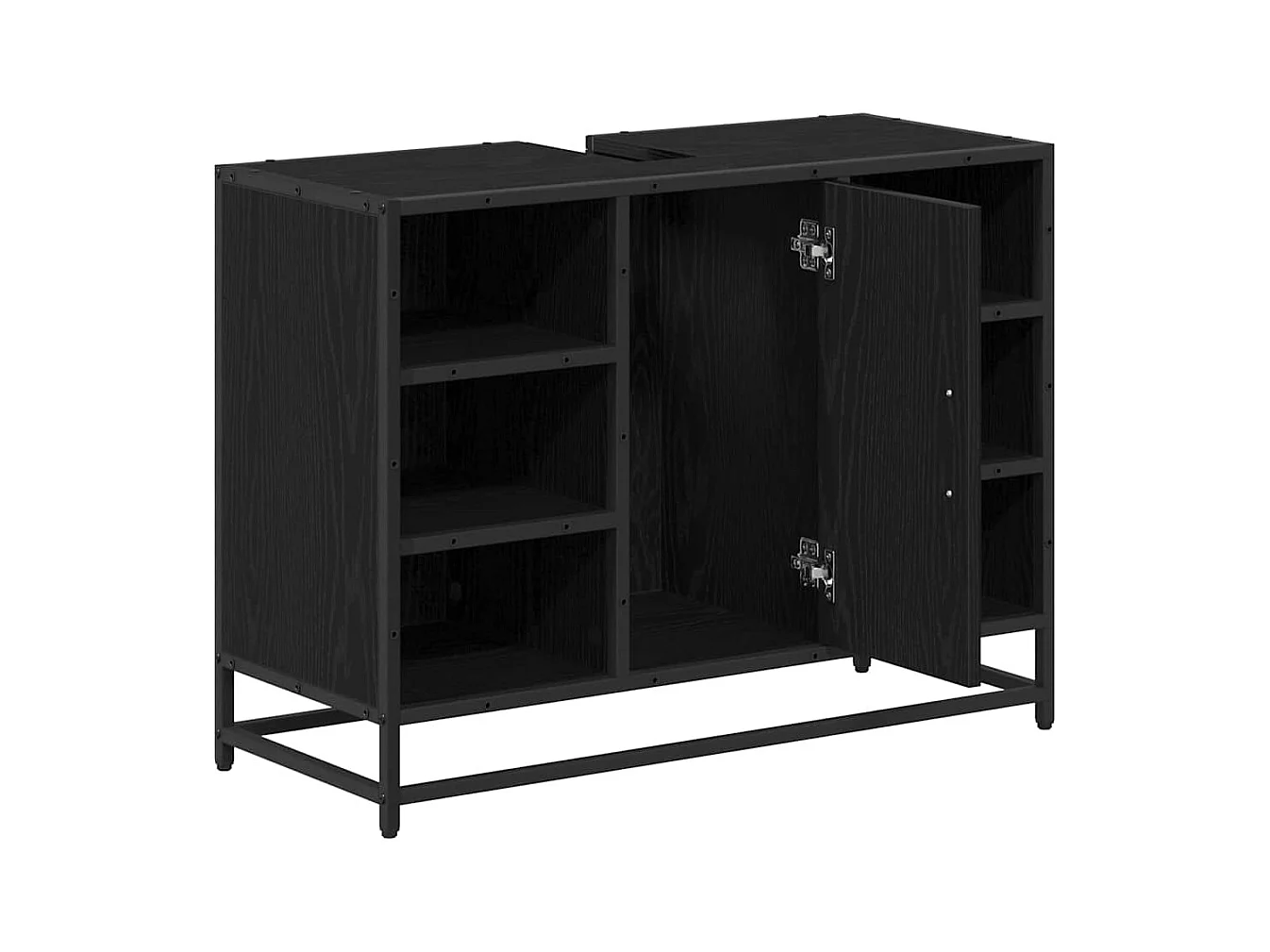 Meuble de Lavabo de Salle de Bain Chêne noir 80 x 33 x 60 cm