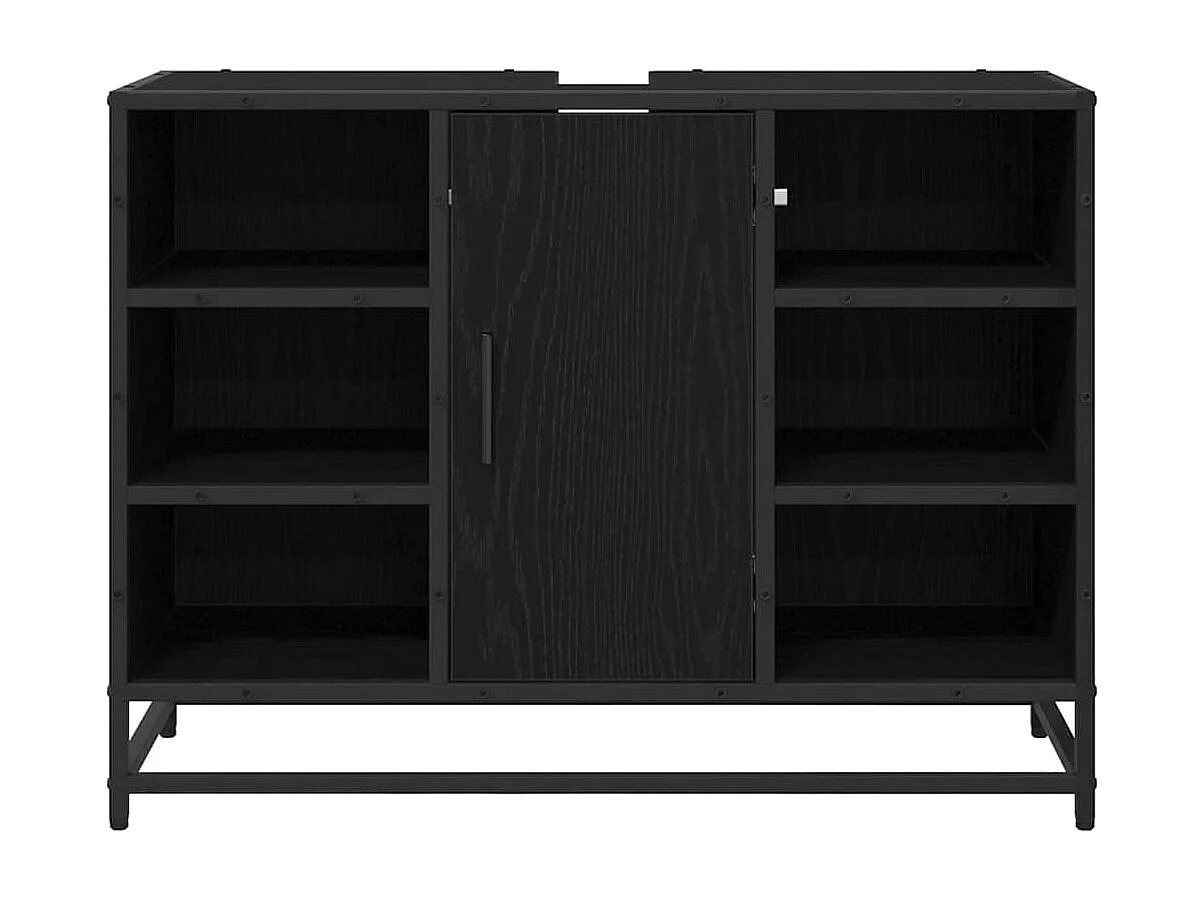 Meuble de Lavabo de Salle de Bain Chêne noir 80 x 33 x 60 cm