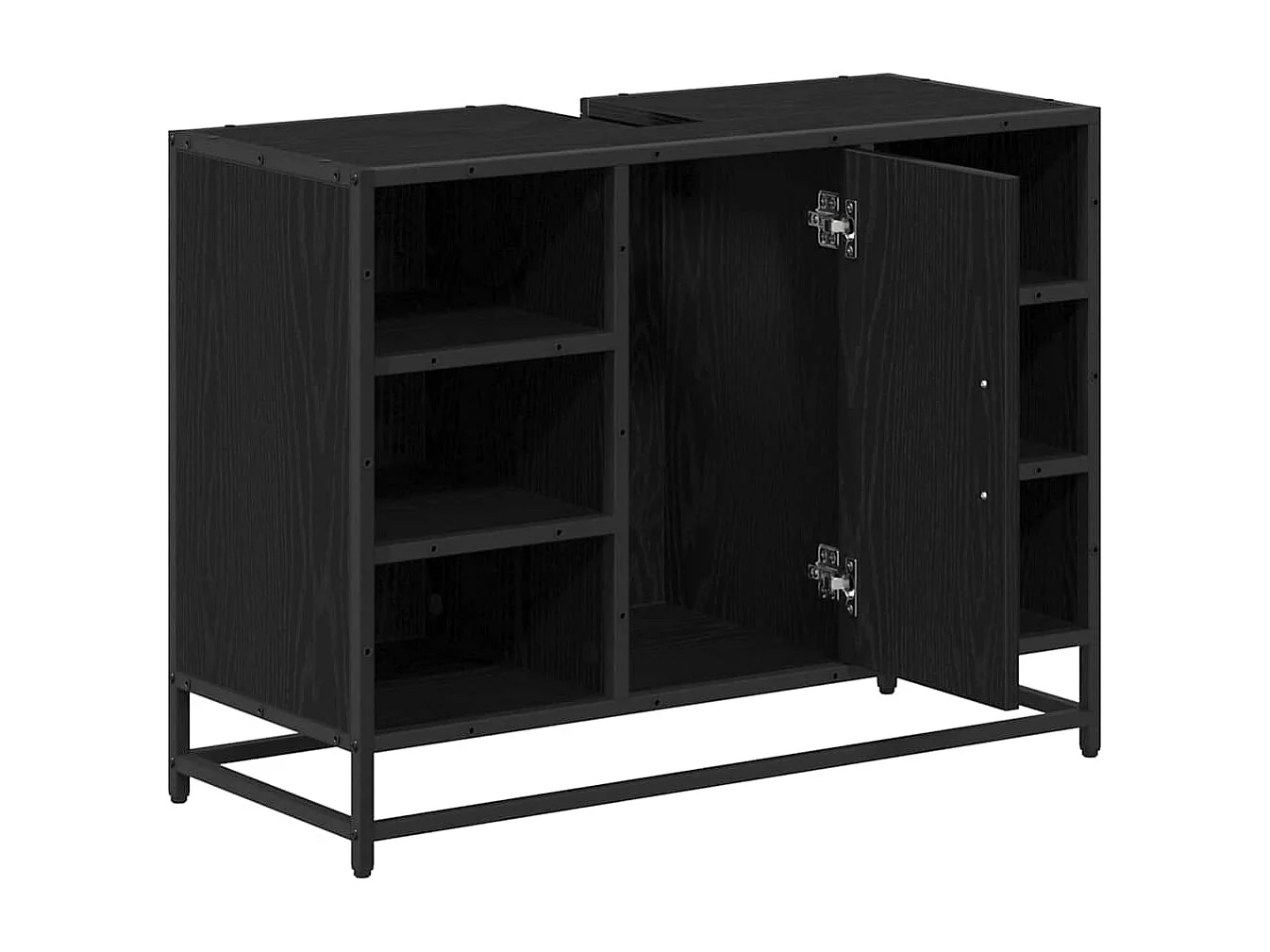 Meuble de Lavabo de Salle de Bain Chêne noir 80 x 33 x 60 cm