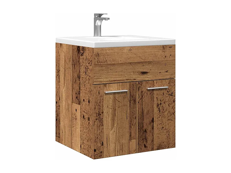 Meuble lavabo de salle de bain vieux bois bois d'ingénierie