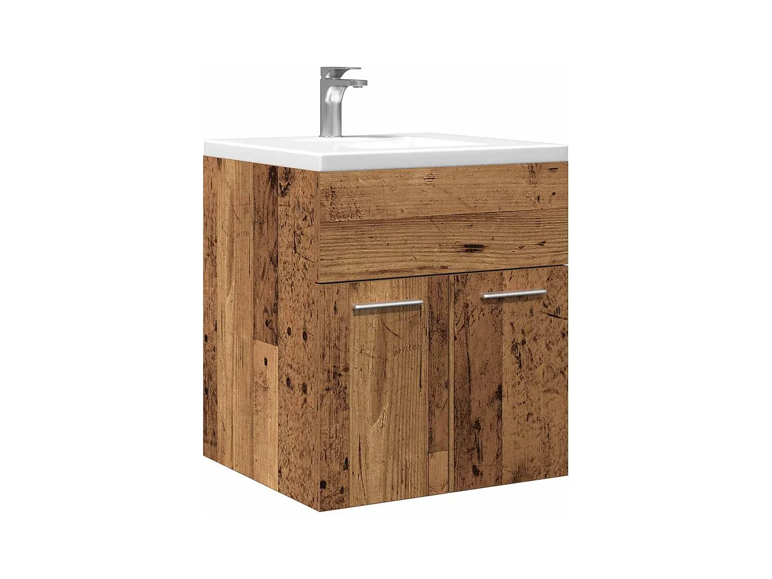 Meuble lavabo de salle de bain vieux bois bois d'ingénierie