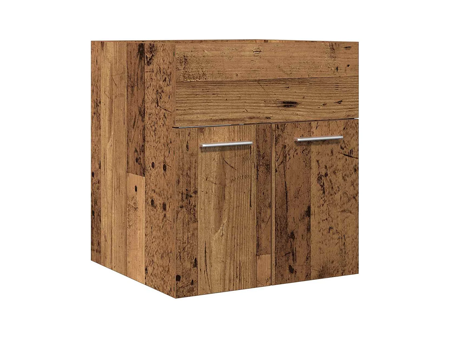 Meuble lavabo de salle de bain vieux bois bois d'ingénierie