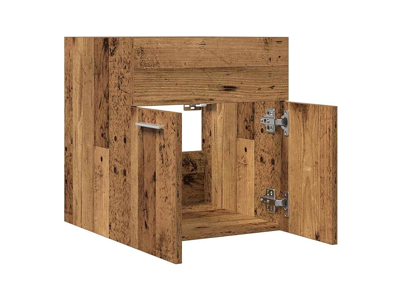 Meuble lavabo de salle de bain vieux bois bois d'ingénierie