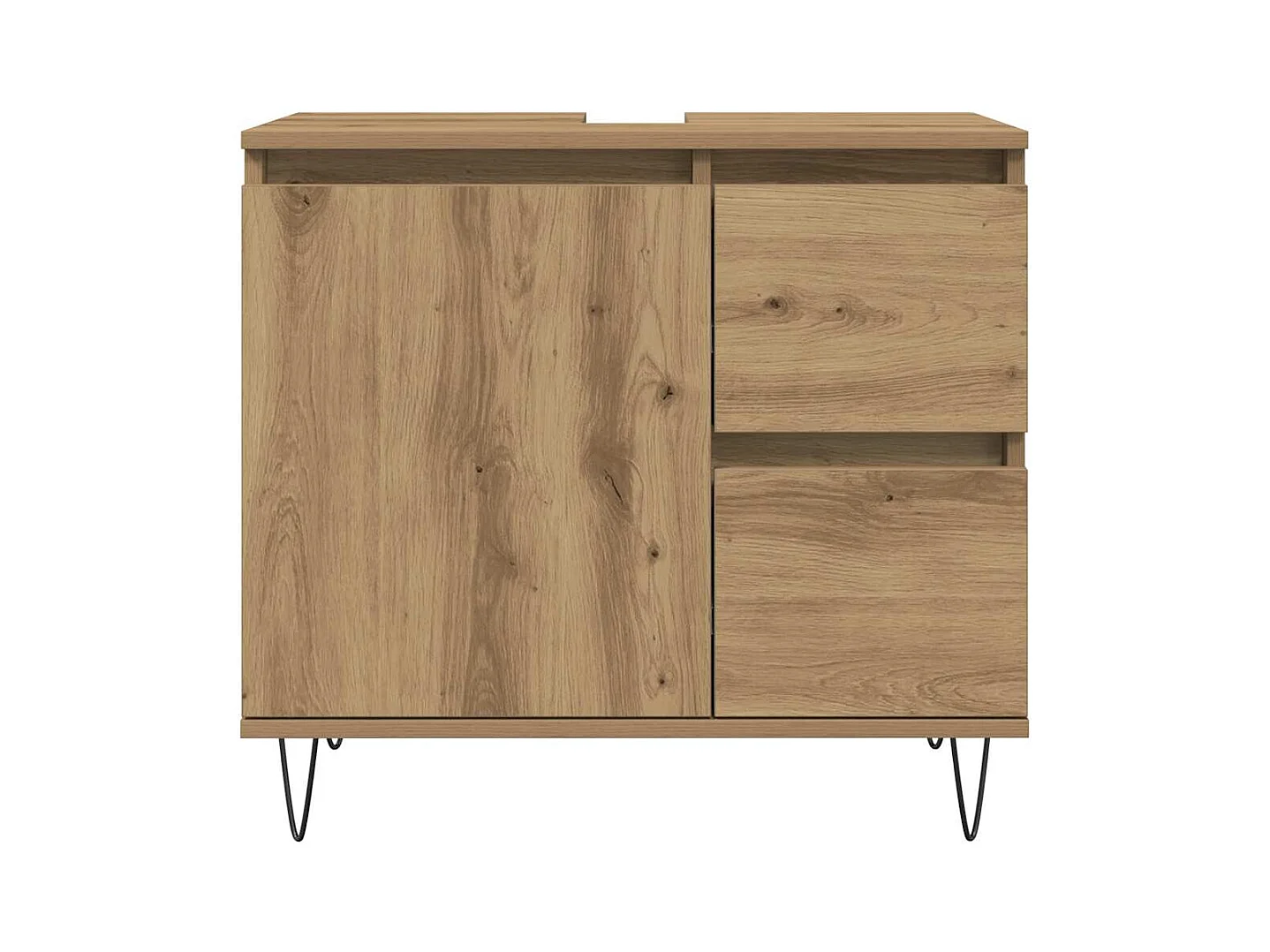 Badkamer wastafelkast handgemaakt eiken 65x33x60 cm