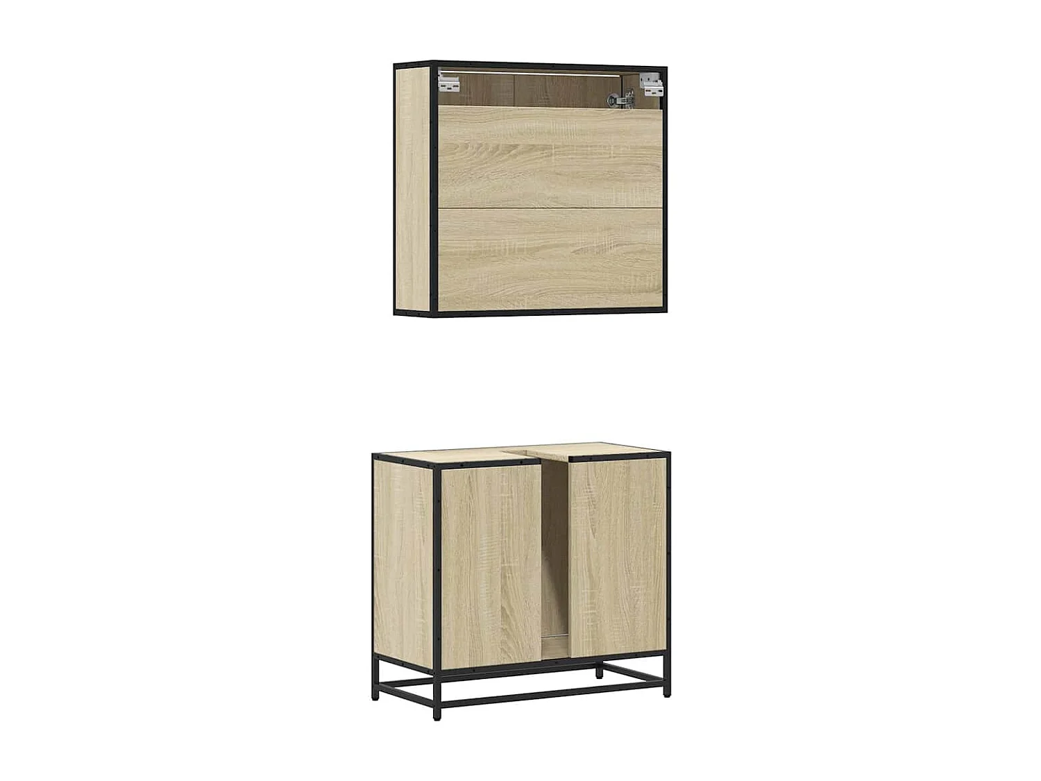 Ensemble de meubles de salle de bain 2 pcs chêne sonoma