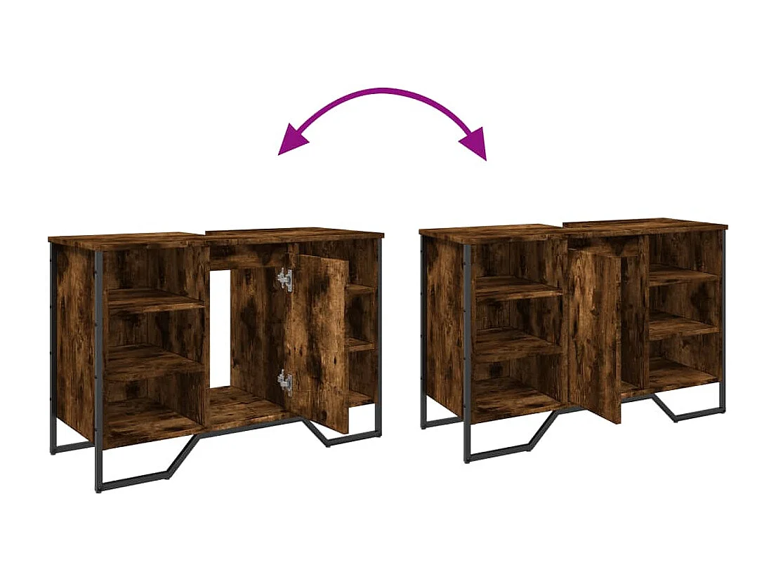 Mobile lavabo in rovere affumicato 91x35x60 cm