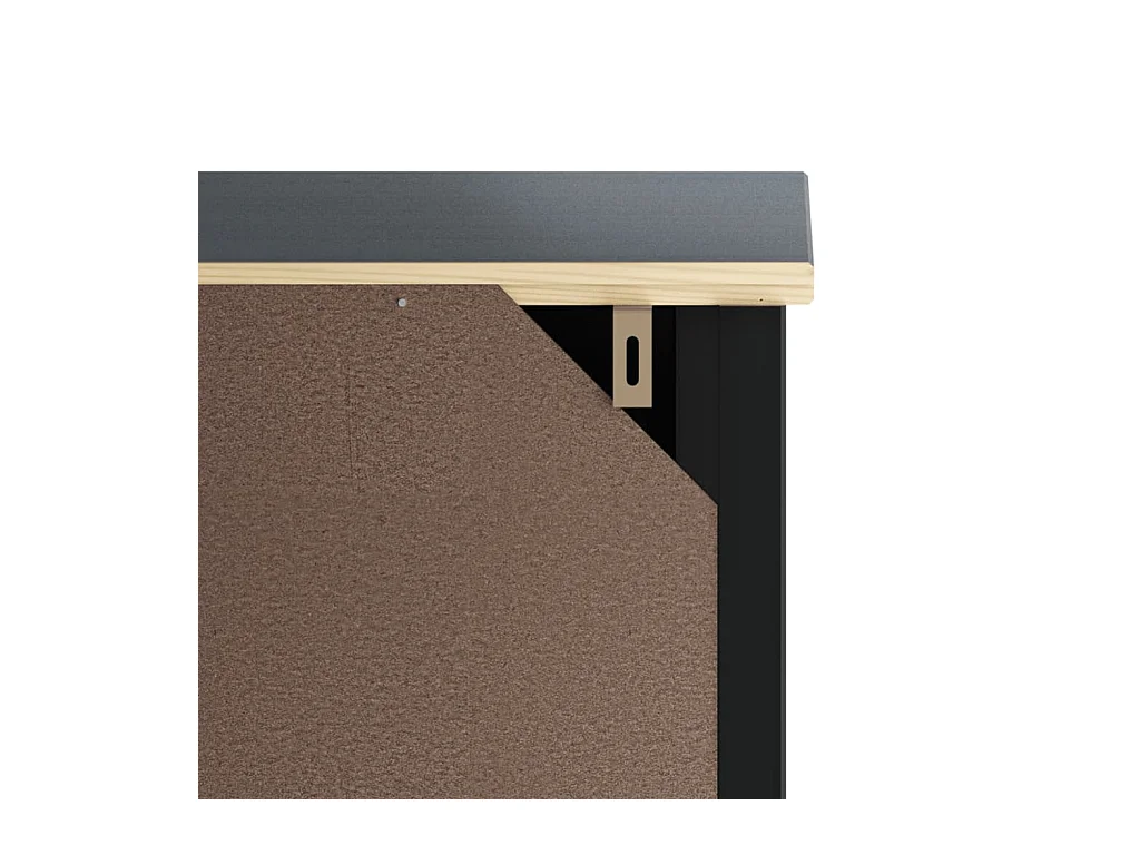 Armoire pour machine à laver BERG noir bois massif