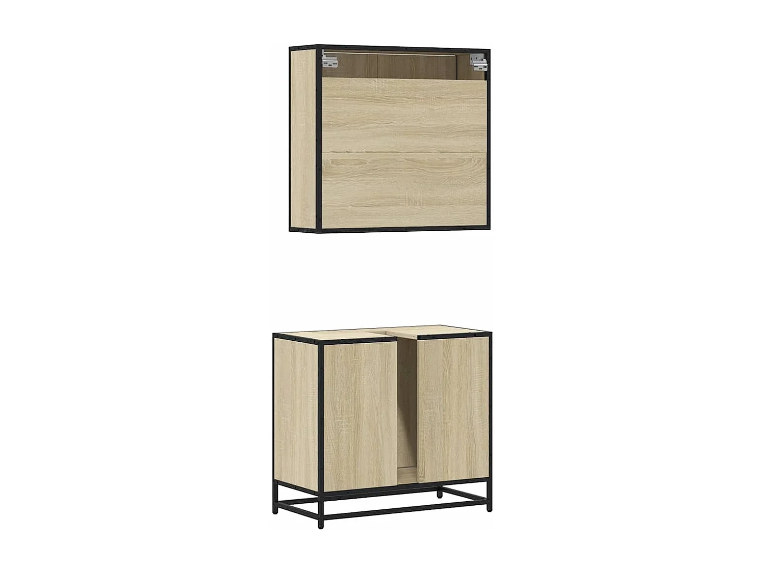 Ensemble de meubles de salle de bain 2 pcs chêne sonoma