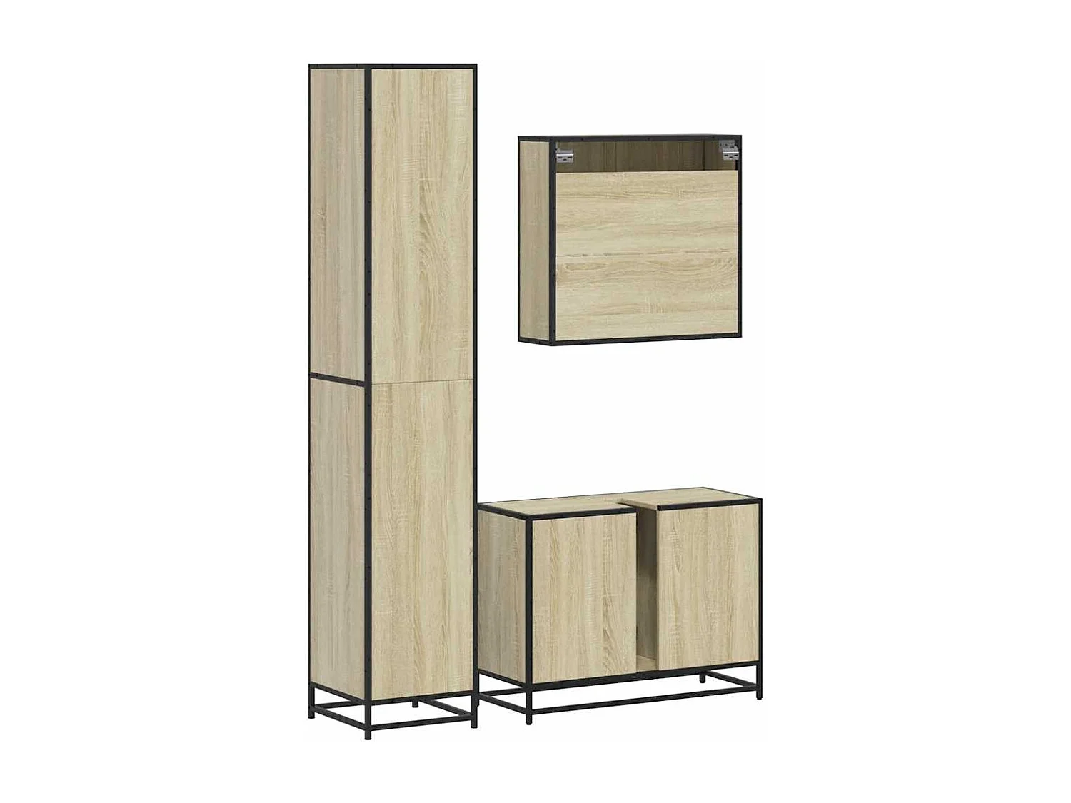 Ensemble de meubles de salle de bain 3 pcs chêne sonoma