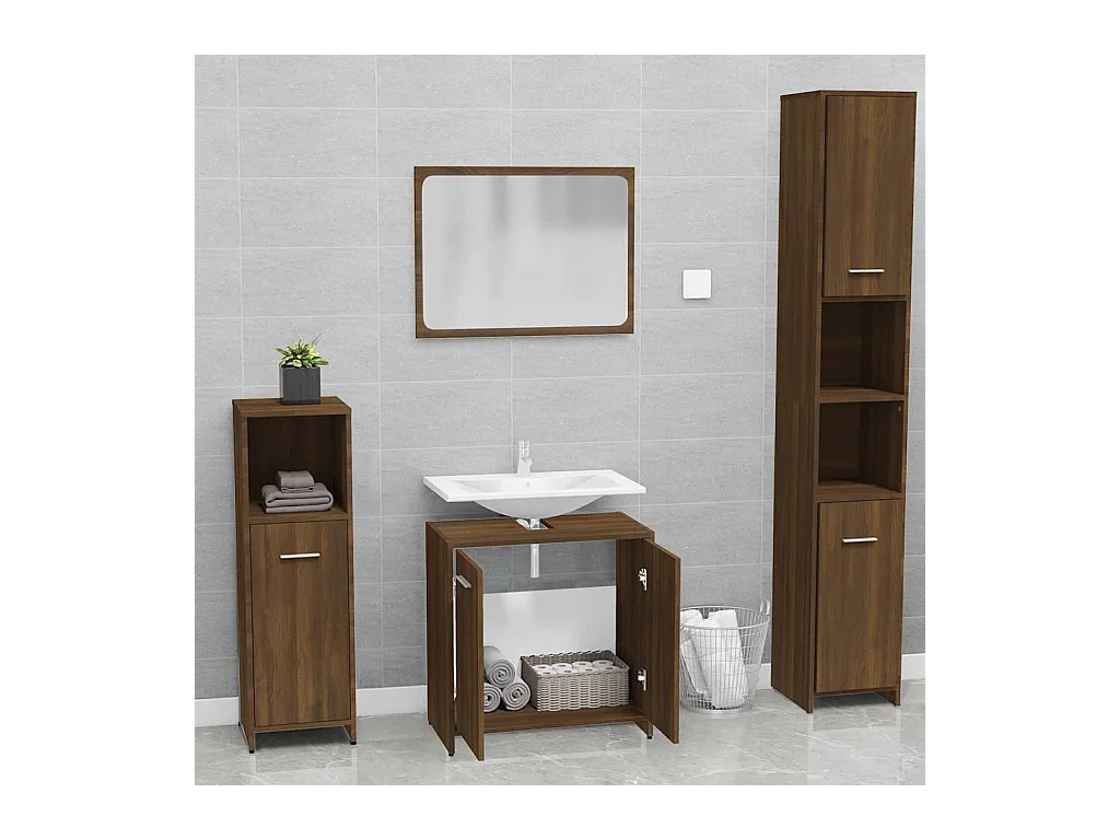 Meubles de salle de bain Chêne marron Bois d'ingénierie
