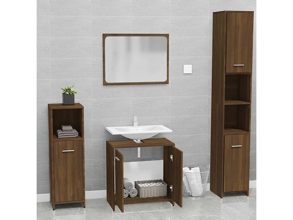 Meubles de salle de bain Chêne marron Bois d'ingénierie