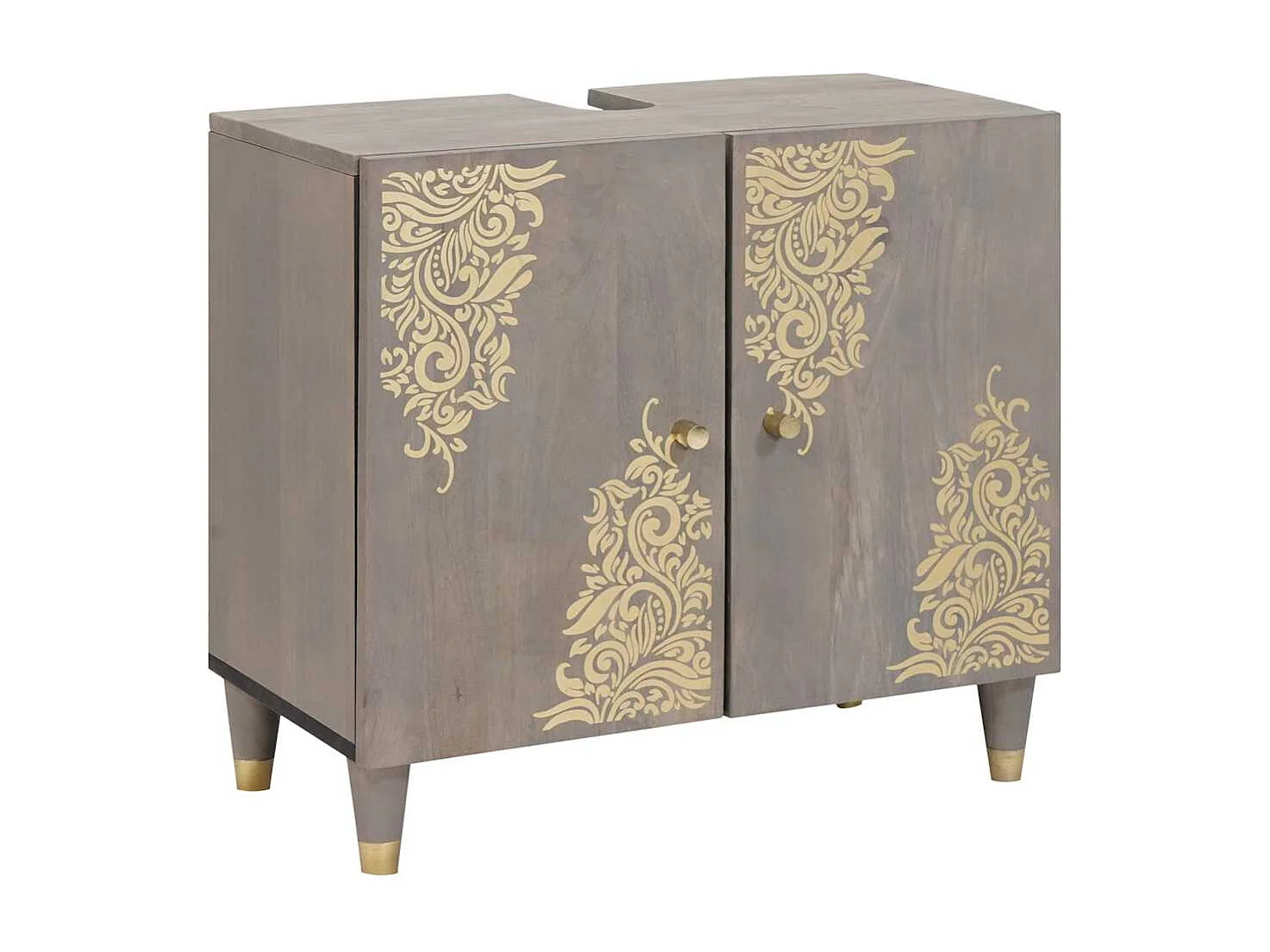 Ensemble de mobilier de salle de bain Montage mural 2 pcs Gris