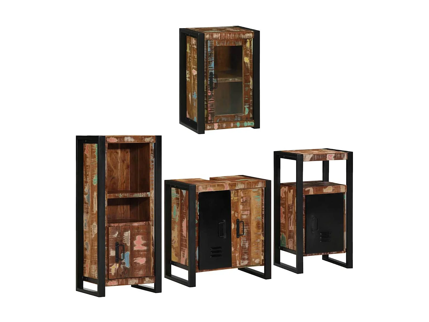 Set di mobili da bagno a parete 4 pezzi