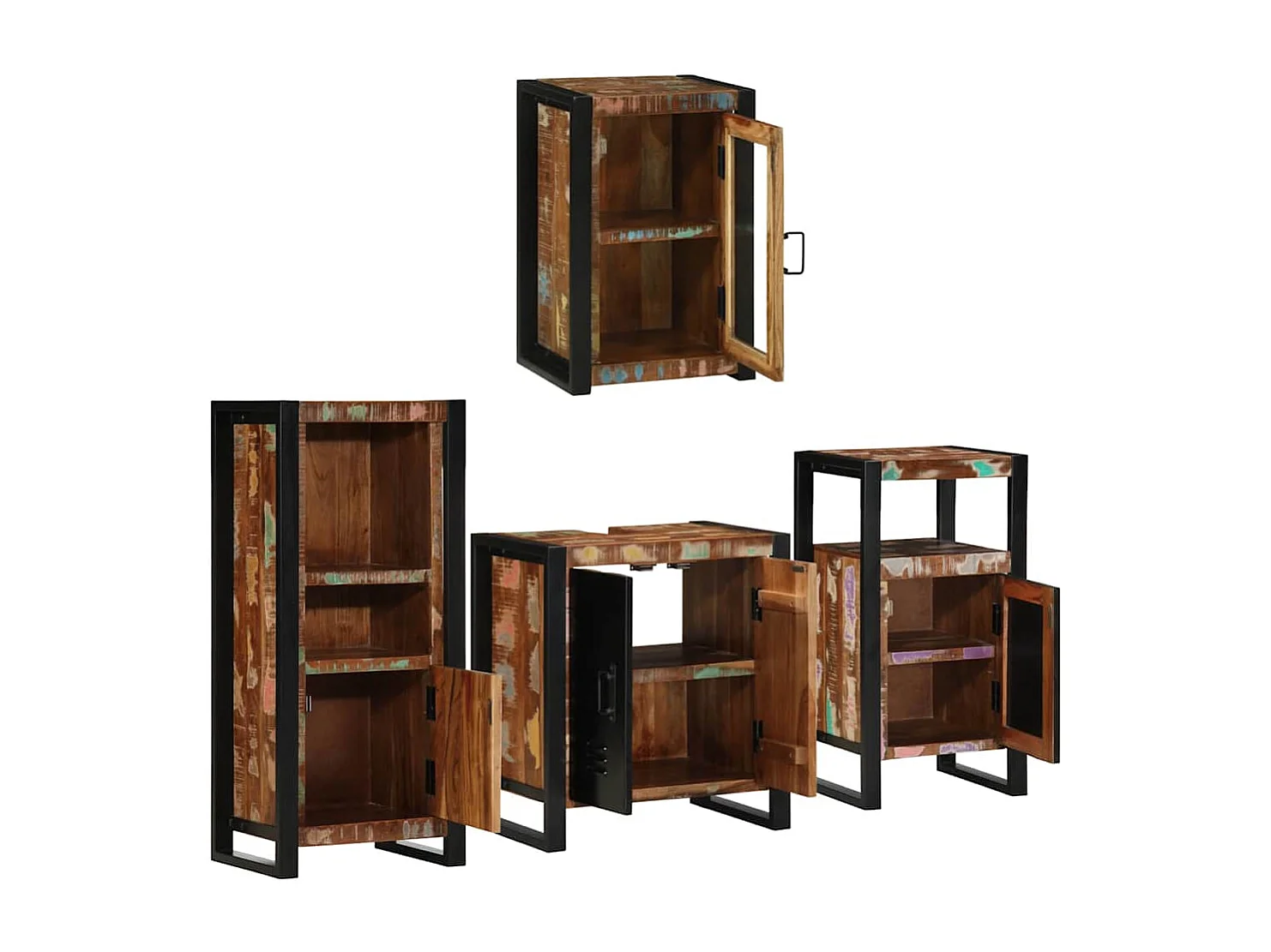 Set di mobili da bagno a parete 4 pezzi