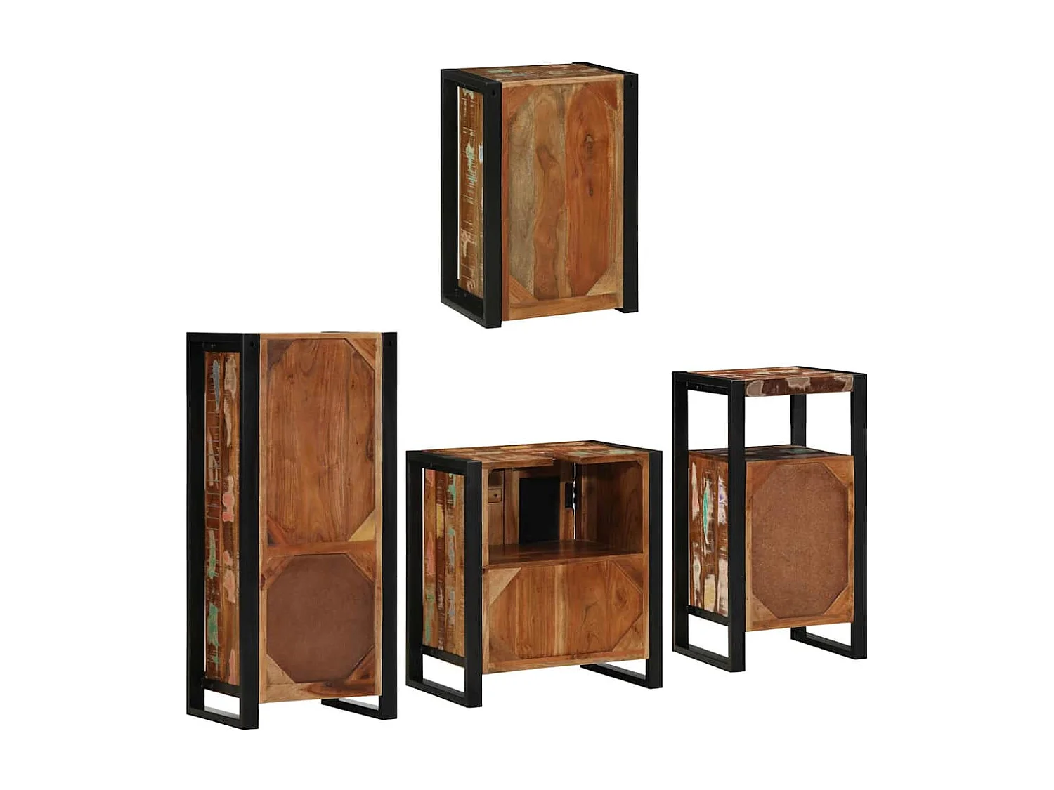 Set di mobili da bagno a parete 4 pezzi