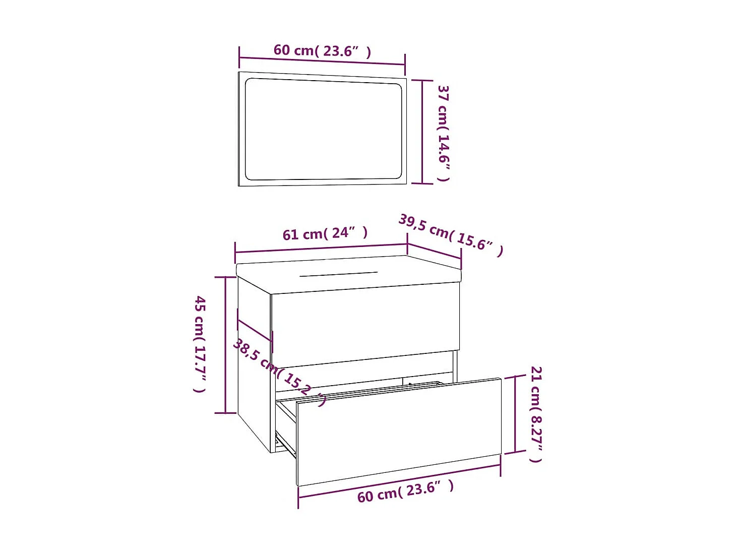 Mobili da bagno in legno ingegnerizzato Sonoma Gray