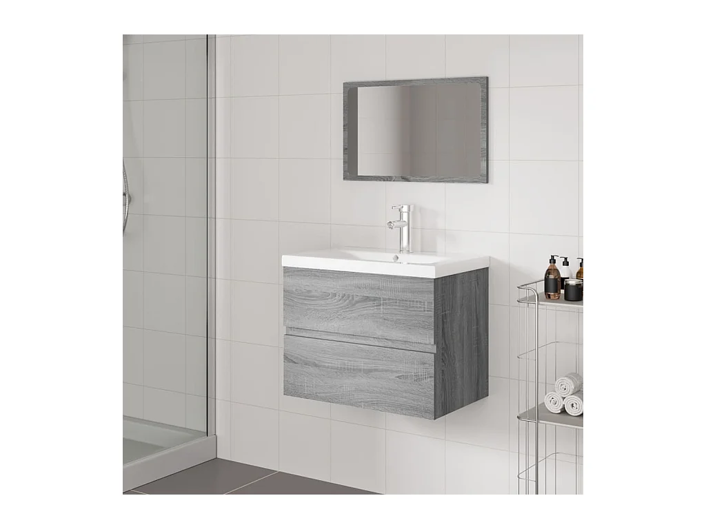 Meubles de salle de bain Sonoma gris Bois d'ingénierie