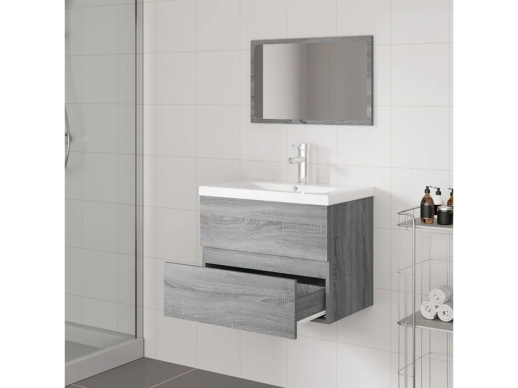 Meubles de salle de bain Sonoma gris Bois d'ingénierie