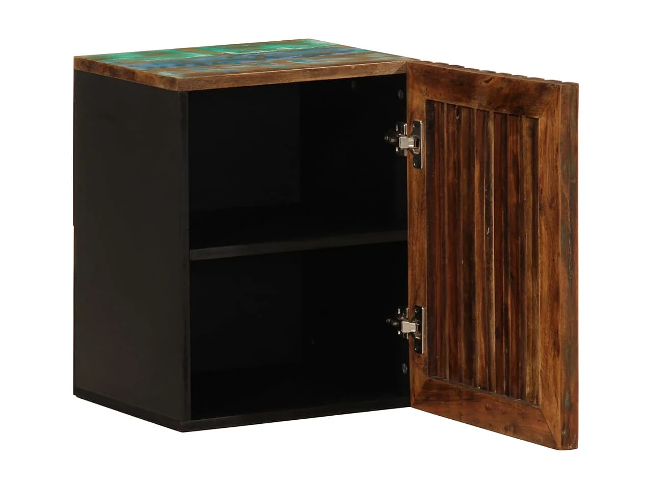 Mobiletto da bagno pensile 38x34x48cm in legno massello di acacia