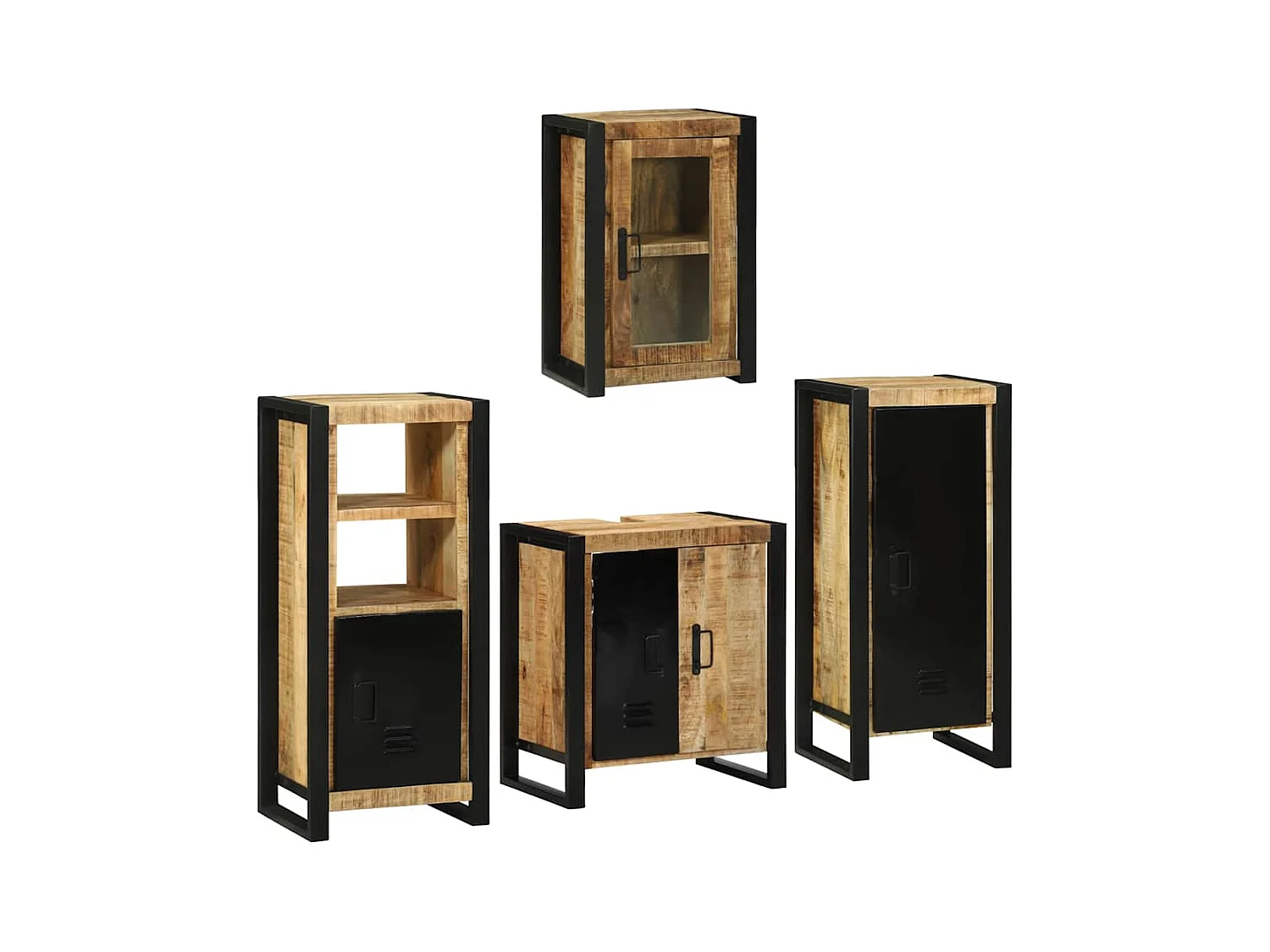 Ensemble de mobilier de salle de bain Montage mural 4 pcs