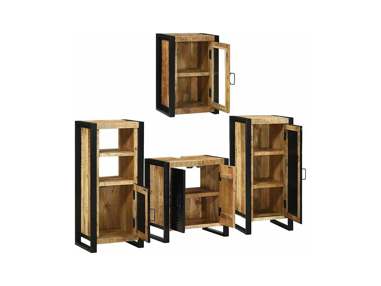 Ensemble de mobilier de salle de bain Montage mural 4 pcs